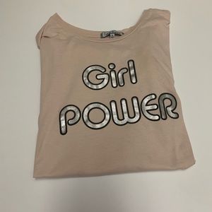 “Girl Power” nude/pink comfortable shirt.